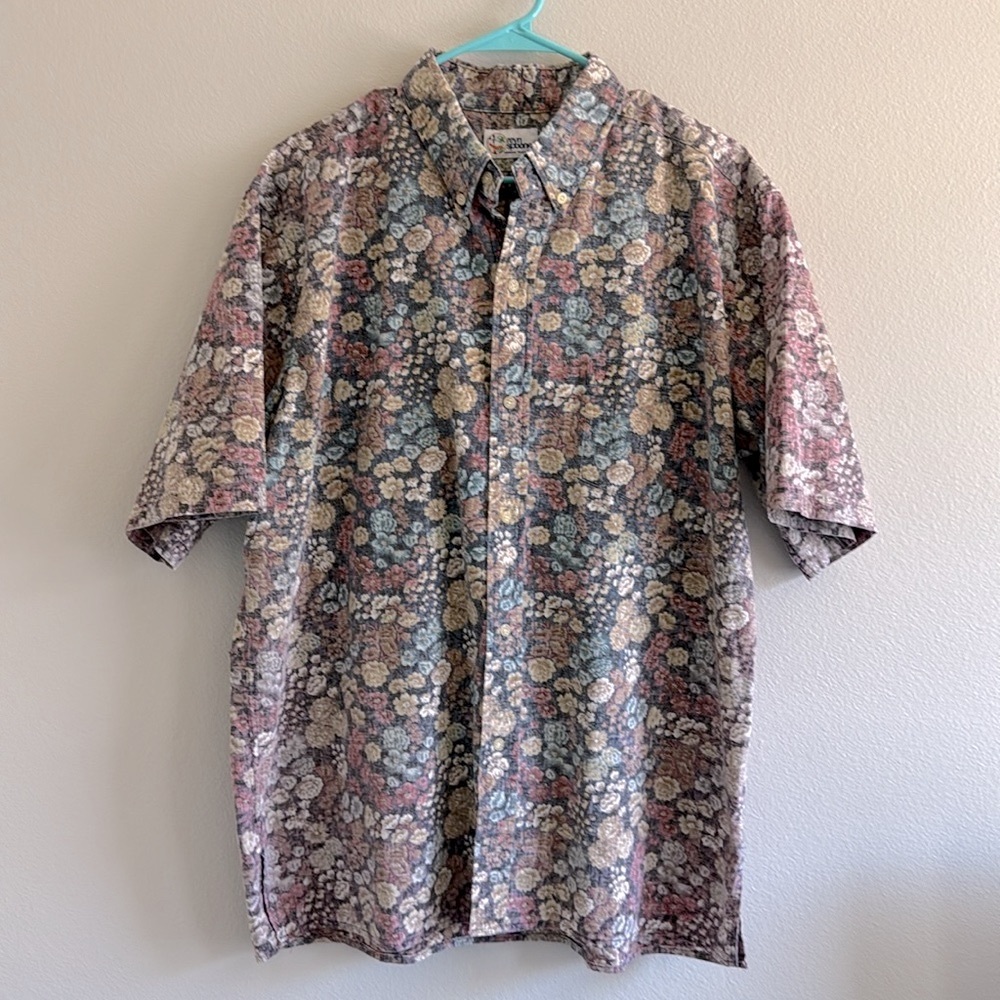 Reyn Spooner Mens Aloha Shirt - Floral Dark Hues